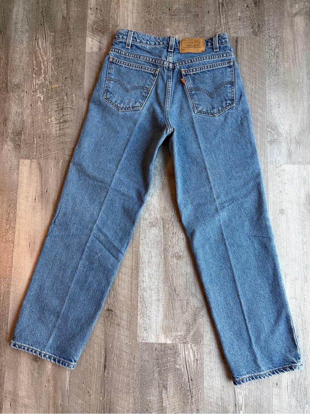VTG Levi’s 550 Student Orange Tab Jeans 1998 - High Rise - Straight Leg - Picture 11 of 12
